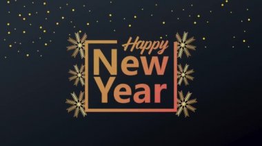 Altın kar taneli mutlu yeni yıl kartları.