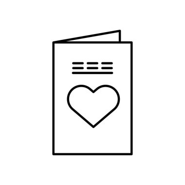 Kalp aşk çizgisi biçiminde bir kartpostal