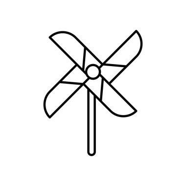 Rüzgar türbini oyuncak çizgisi biçimi simgesi
