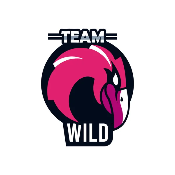 Weißkopfseeadlerkopf Tier Emblem Symbol mit Team wilden Schriftzug — Stockvektor