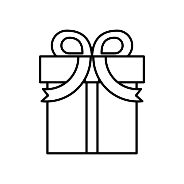 Caja de regalo línea actual icono de estilo — Vector de stock