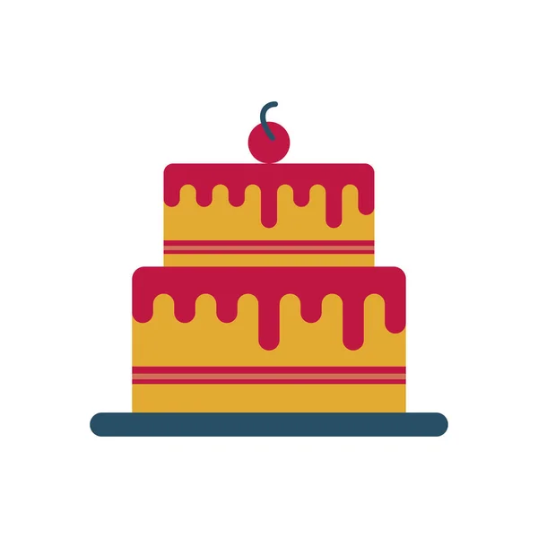 Ikona sladký dort plochý styl — Stockový vektor