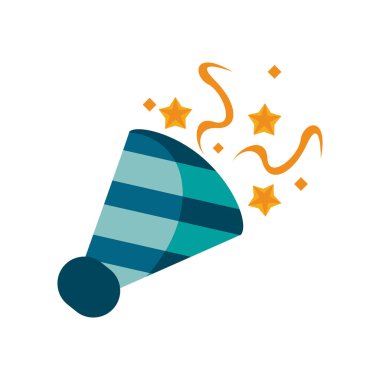 Konfeti düz stil ikonlu kornet partisi