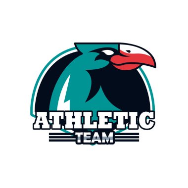Kartal başlı hayvan amblemi simgesi ve atletik takım harfleri