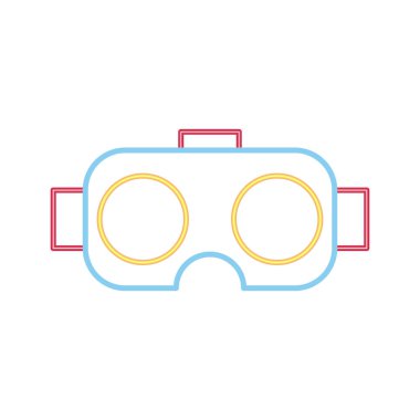 gerçek sanal maske video oyunu neon tarzı simgesi