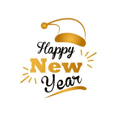 Altın Noel Baba şapkalı mutlu yeni yıl mektupları