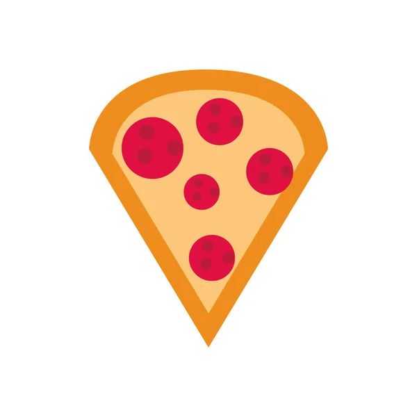 Pizza italienisches Essen flache Stil-Ikone — Stockvektor