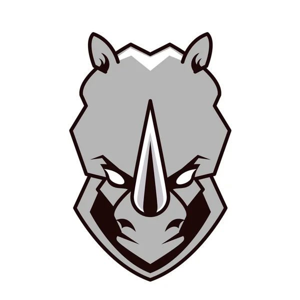 Neushoorn hoofd dier embleem pictogram — Stockvector