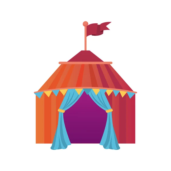 Circus tent with flag entertainment icon — Stock Vector