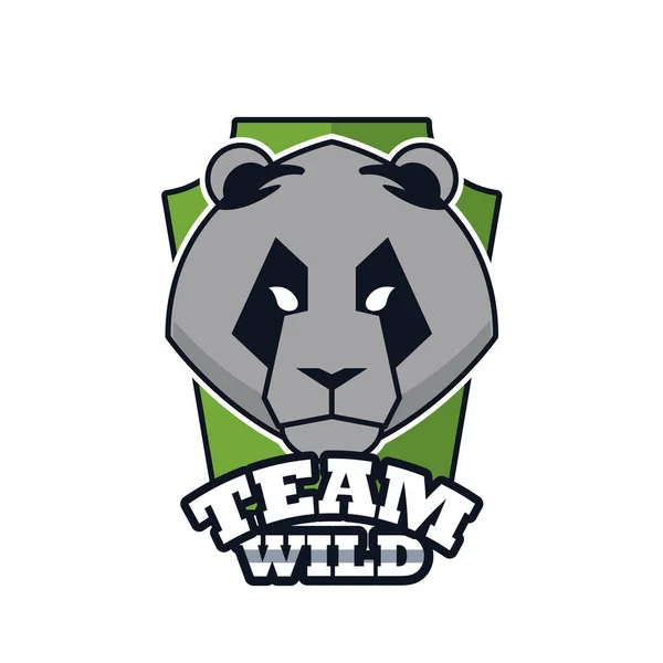 Bärenkopf Tier Emblem Symbol mit Team wilden Schriftzug — Stockvektor