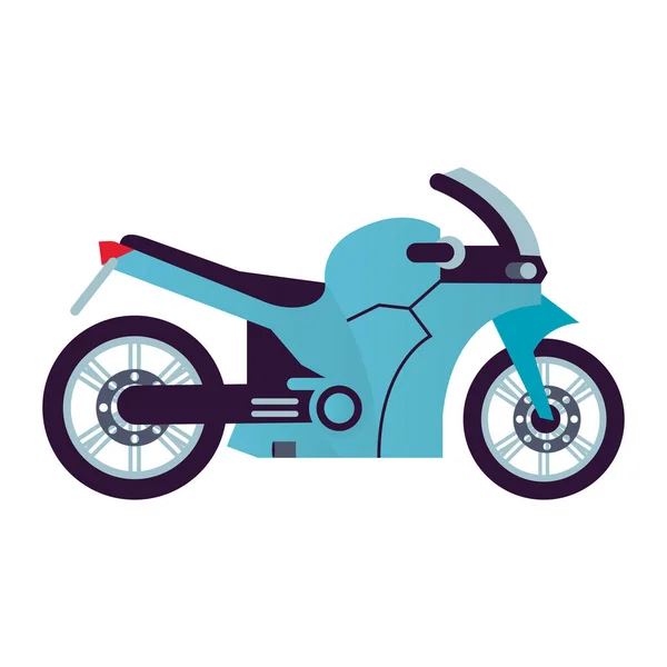 Icône de véhicule de style moto de course bleue — Image vectorielle