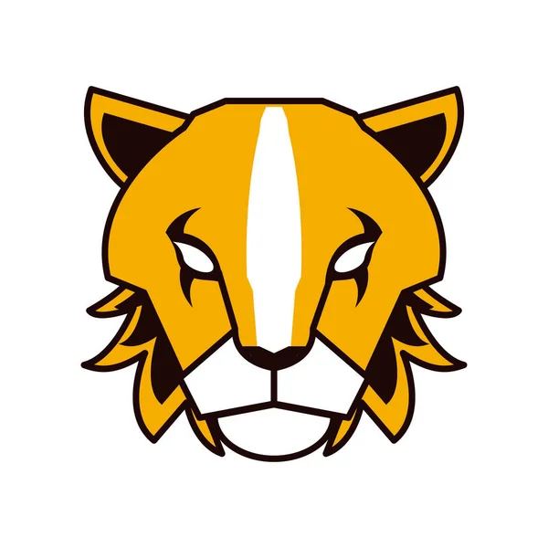 Icono de emblema animal de cabeza de puma — Vector de stock
