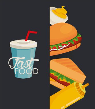 Hamburger ve soslu sandviç. Nefis fast food.