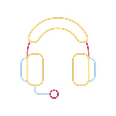 Video oyunu kulaklık türü neon simgesi