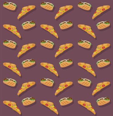 Pizza ve burrito Lezzetli fast food şablonu