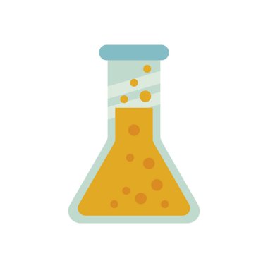 Tıbbi tüp test tüpü laboratuvar düz simgesi