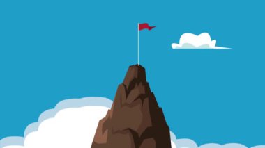 dağ ve bayrak işi başarılı animasyon