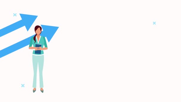 Zarif iş kadını avatar karakter animasyonu — Stok video