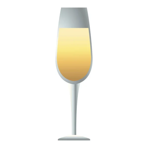 Şampanya bardağı izole edilmiş ikon içer — Stok Vektör