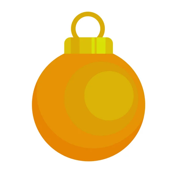 Joyeuse boule de Noël couleur or icône suspendue — Image vectorielle