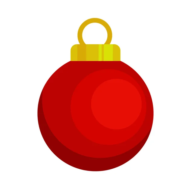 Frohe Weihnachten Ball rote Farbe hängende Symbol — Stockvektor