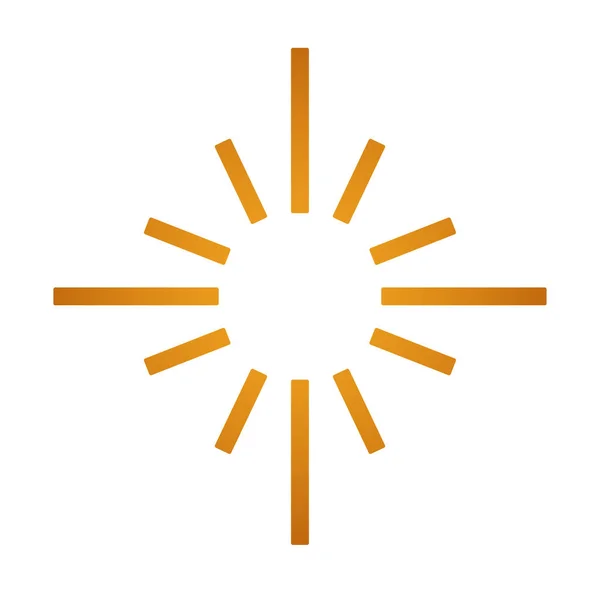 Soleil doré éclat icône isolée décorative — Image vectorielle