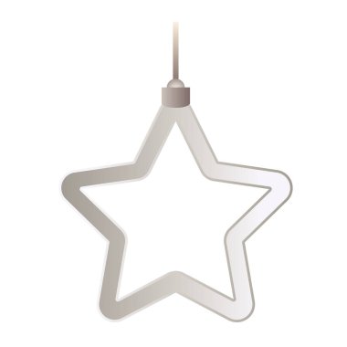 Mutlu noeller gümüş yıldız Beş köşeli asılı