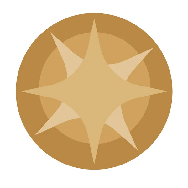 Šťastné veselé Vánoce zlatá hvězda v kruhu dekorativní ikona — Stockový vektor