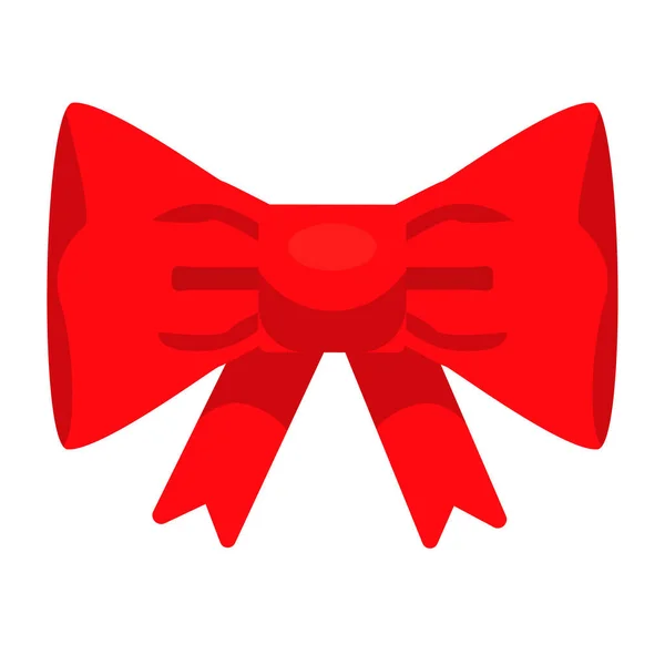 Happy merry christmas red bow ribbon icon — Stock Vector