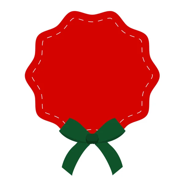 Joyeux noël joyeux dentelle rouge et vert ruban arc décoration — Image vectorielle