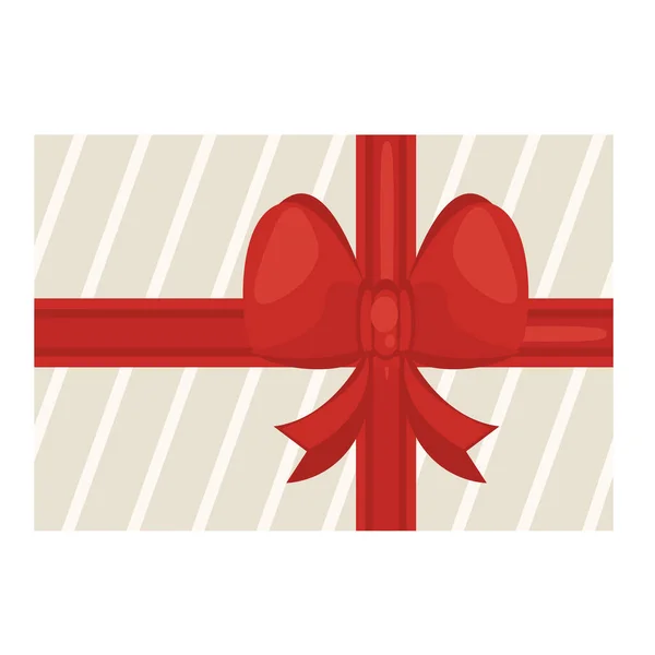 Glad god jul gåva med röd pilbåge ikonen — Stock vektor