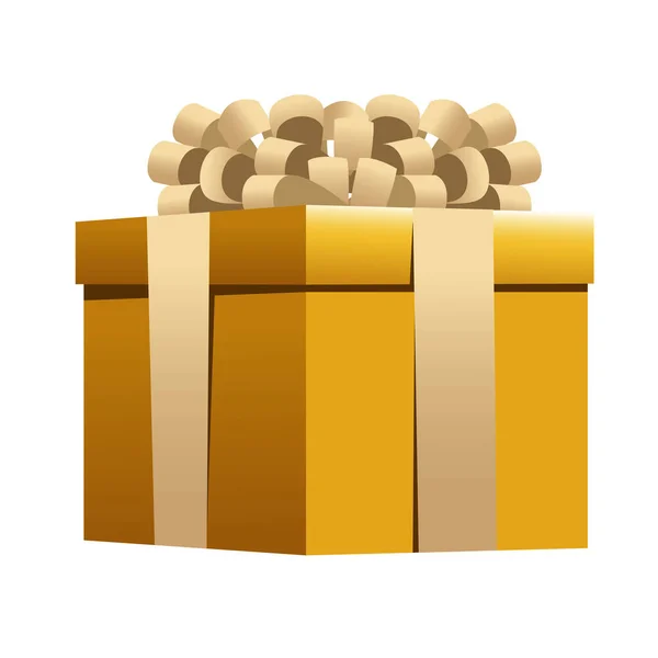 Bonne année icône de célébration cadeau doré — Image vectorielle