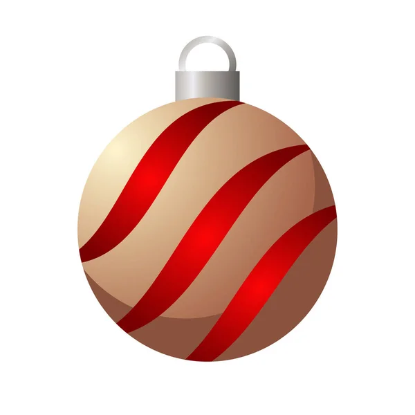 Frohe Weihnachten Ball mit Wellen hängen Symbol — Stockvektor