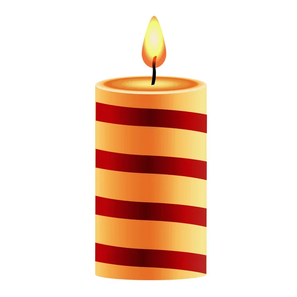 お正月の黄金と赤のストライプのキャンドルの装飾 — ストックベクタ