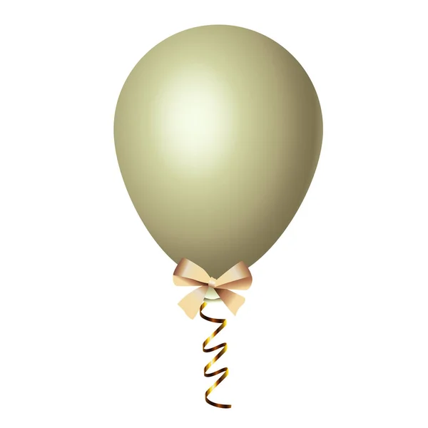 Воздушный шар гелий белый жемчуг с луком украшения — стоковый вектор