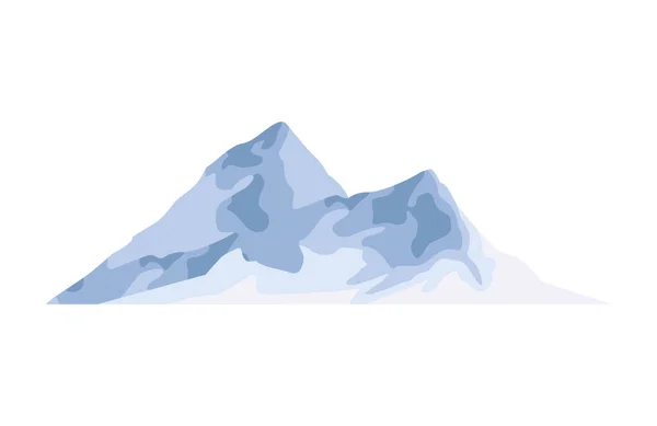 Nieve montañas escena aislado icono — Vector de stock