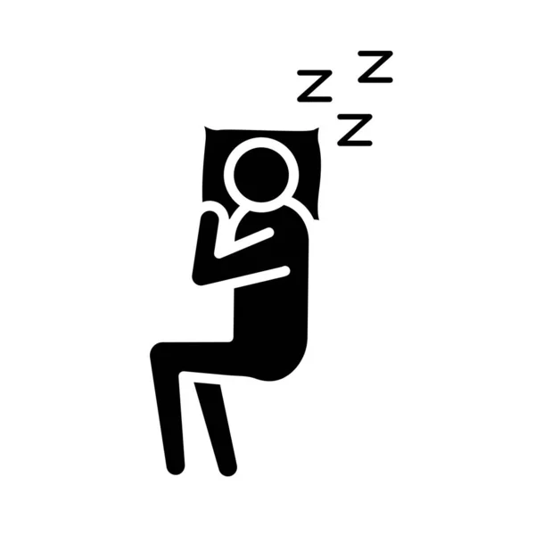 Figura avatar y almohada con insomnio z letras silueta icono de estilo — Vector de stock