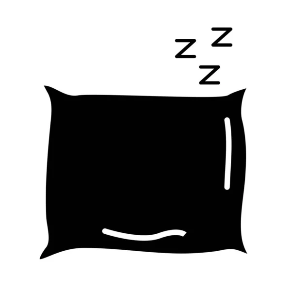 Oreiller et z lettres silhouette icône de style — Image vectorielle
