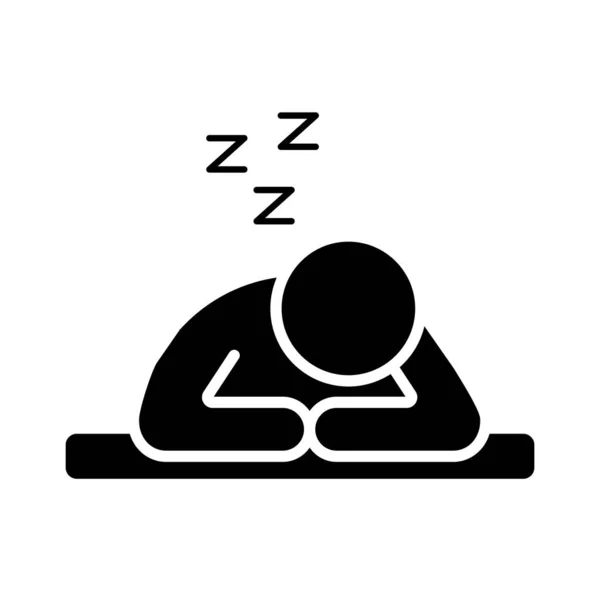 Persona durmiendo con z letras silueta icono de estilo — Vector de stock