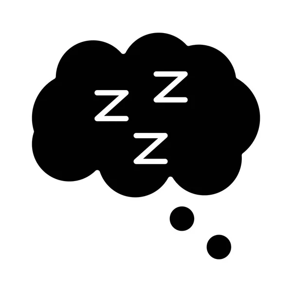 Wolke mit Insomnia z Buchstaben Silhouette Stil-Symbol — Stockvektor