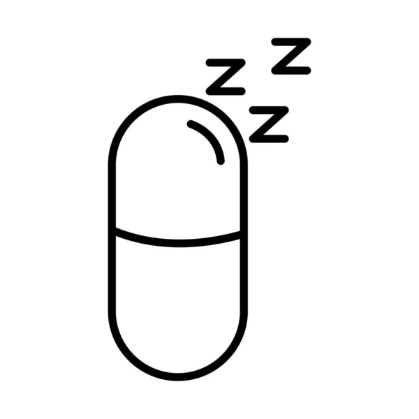 Médicaments Insomnie z lettres style ligne icône — Image vectorielle