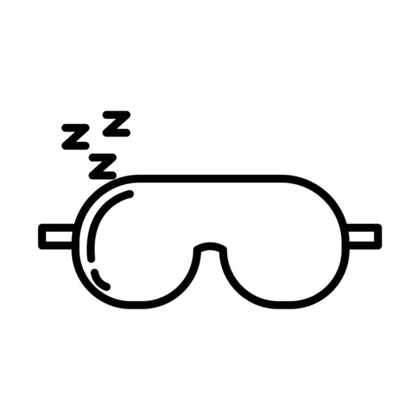 Augenmaske mit Insomnia z Buchstaben Linie Stil-Symbol — Stockvektor