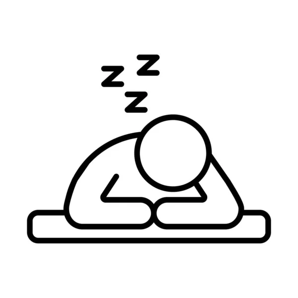 Pessoa dormindo com z letras ícone de estilo de linha — Vetor de Stock
