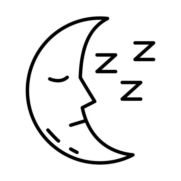 moon and Insomnia letters line style icon