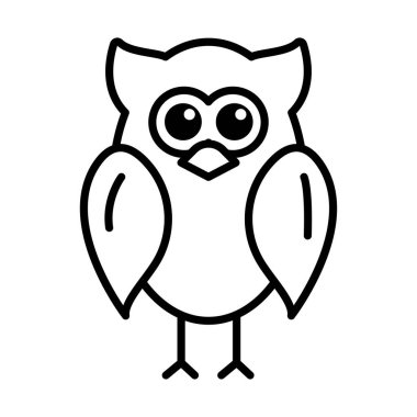 Baykuş hayvan türü çizgi simgesi