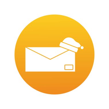 Mutlu Noeller Noel Baba şapkası zarf blok stili ikon