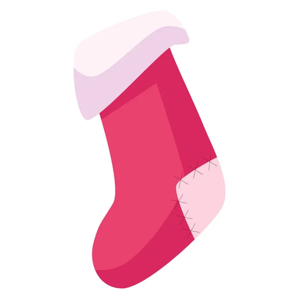 Feliz feliz feliz calcetín de Navidad icono — Vector de stock
