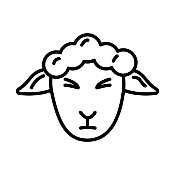 Sheep animal head line style icon — Stock Vector