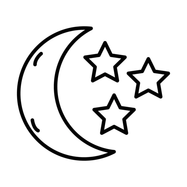Uykusuzluk çizgisi simgesi olan ay — Stok Vektör