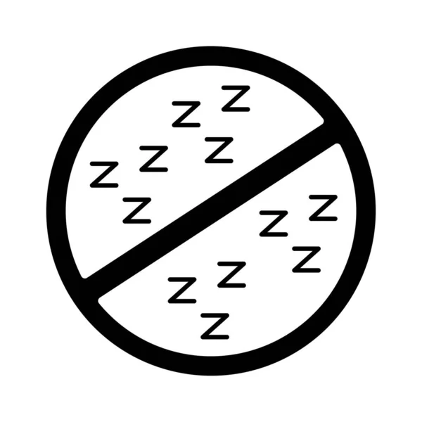Nie spać Sygnał sylwetka styl ikona — Wektor stockowy